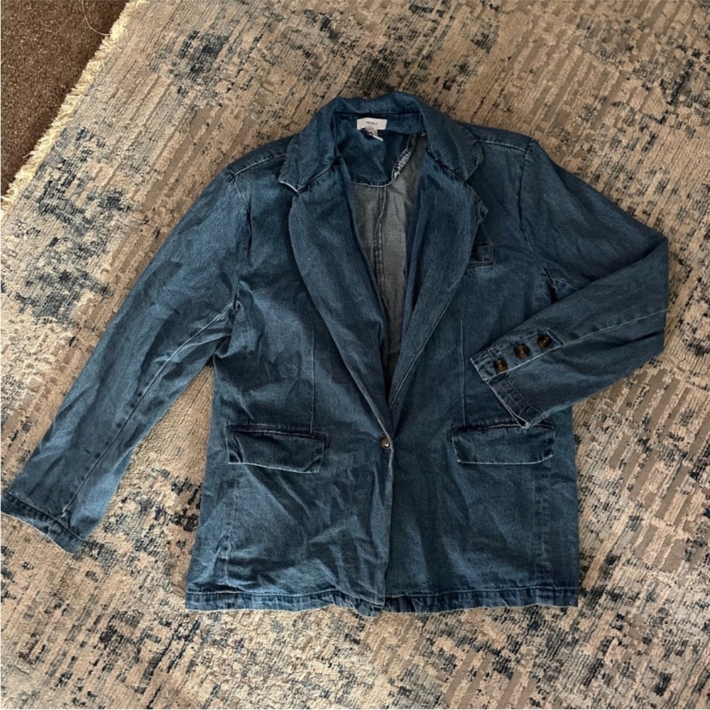 Forever 21 Denim Shirt Jacket - Blue